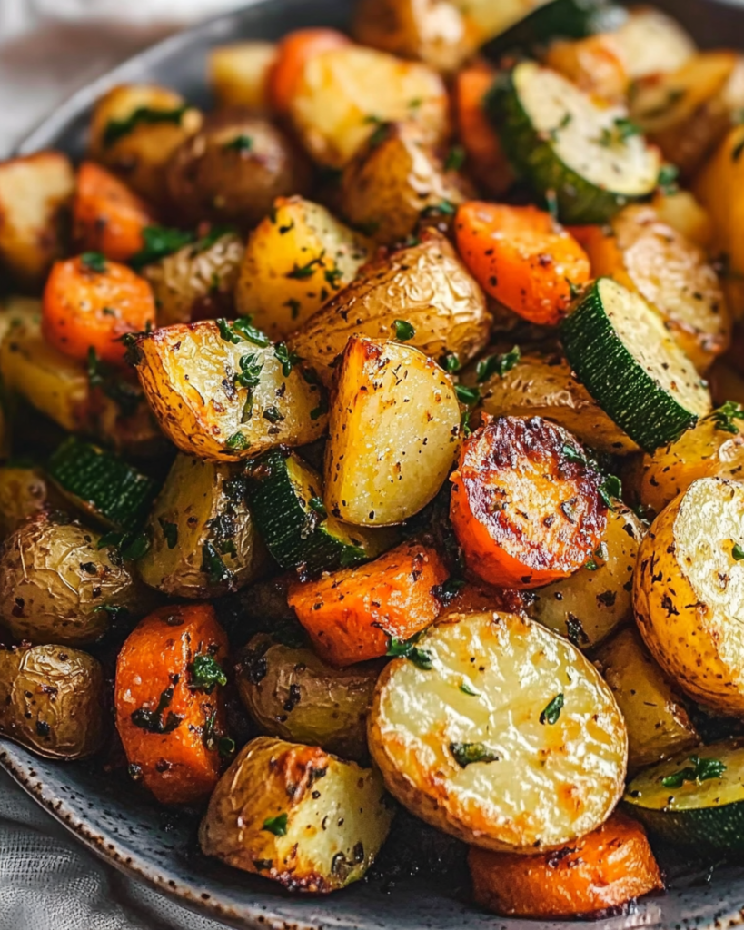 Crispy Garlic Herb Roasted Vegetables