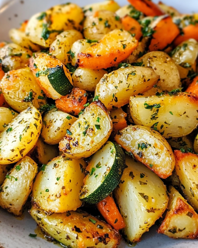 Crispy Garlic Herb Roasted Vegetables