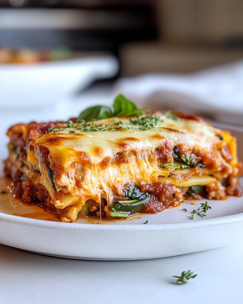 Cheesy Spinach Zucchini Lasagna
