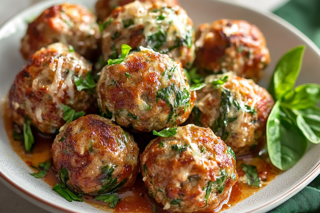 Creamy Spinach Turkey Meatballs