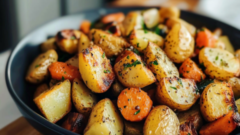Crispy Garlic Herb Roasted Vegetables