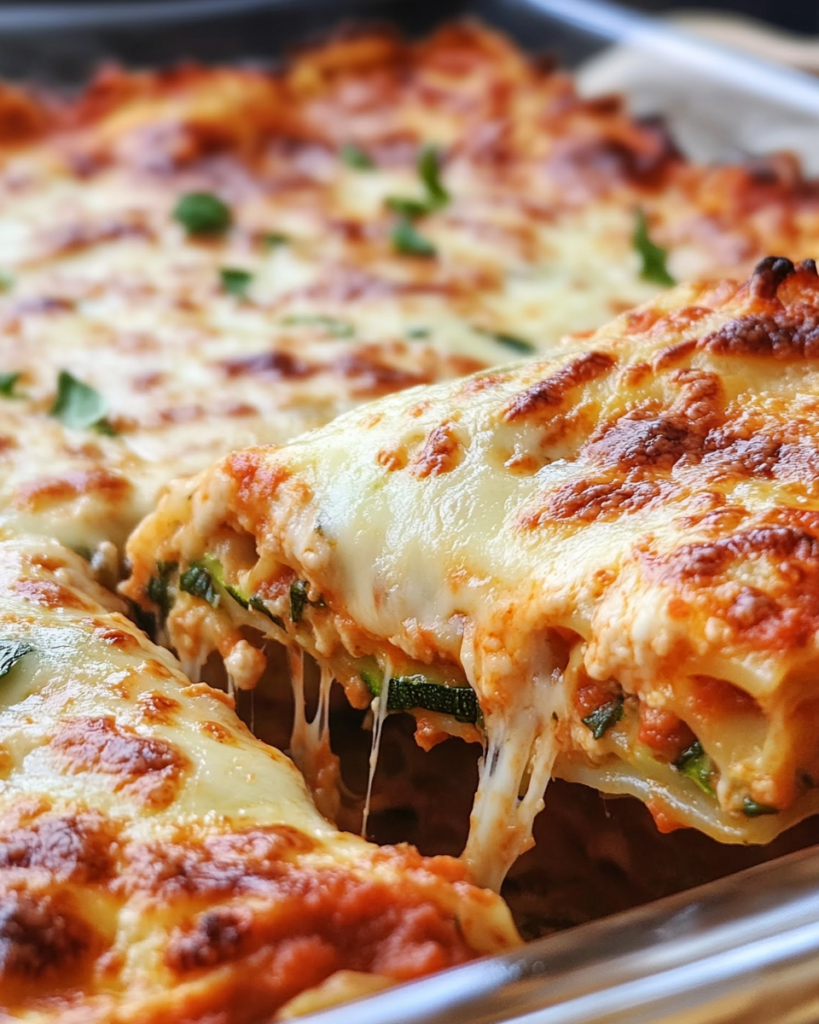 Cheesy Spinach Zucchini Lasagna