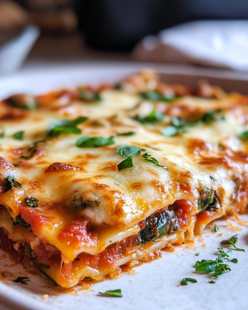 Cheesy Spinach Zucchini Lasagna