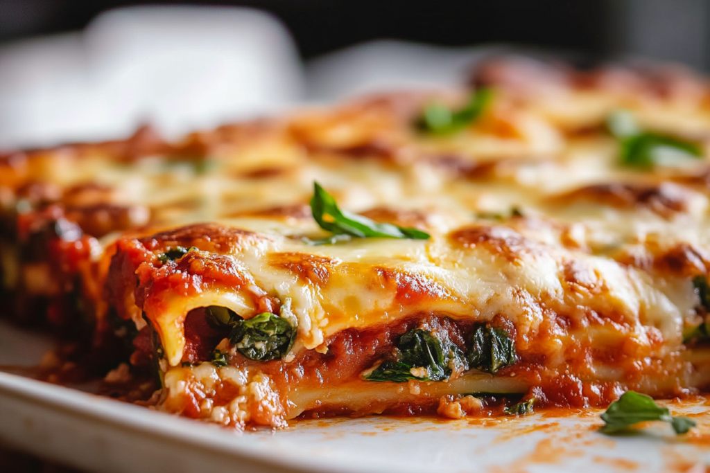 Cheesy Spinach Zucchini Lasagna
