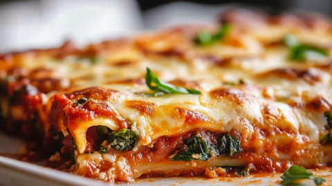Cheesy Spinach Zucchini Lasagna