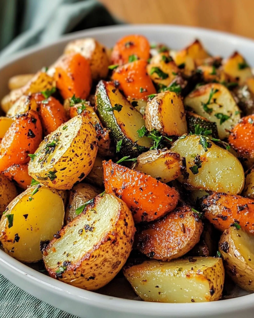Crispy Garlic Herb Roasted Vegetables