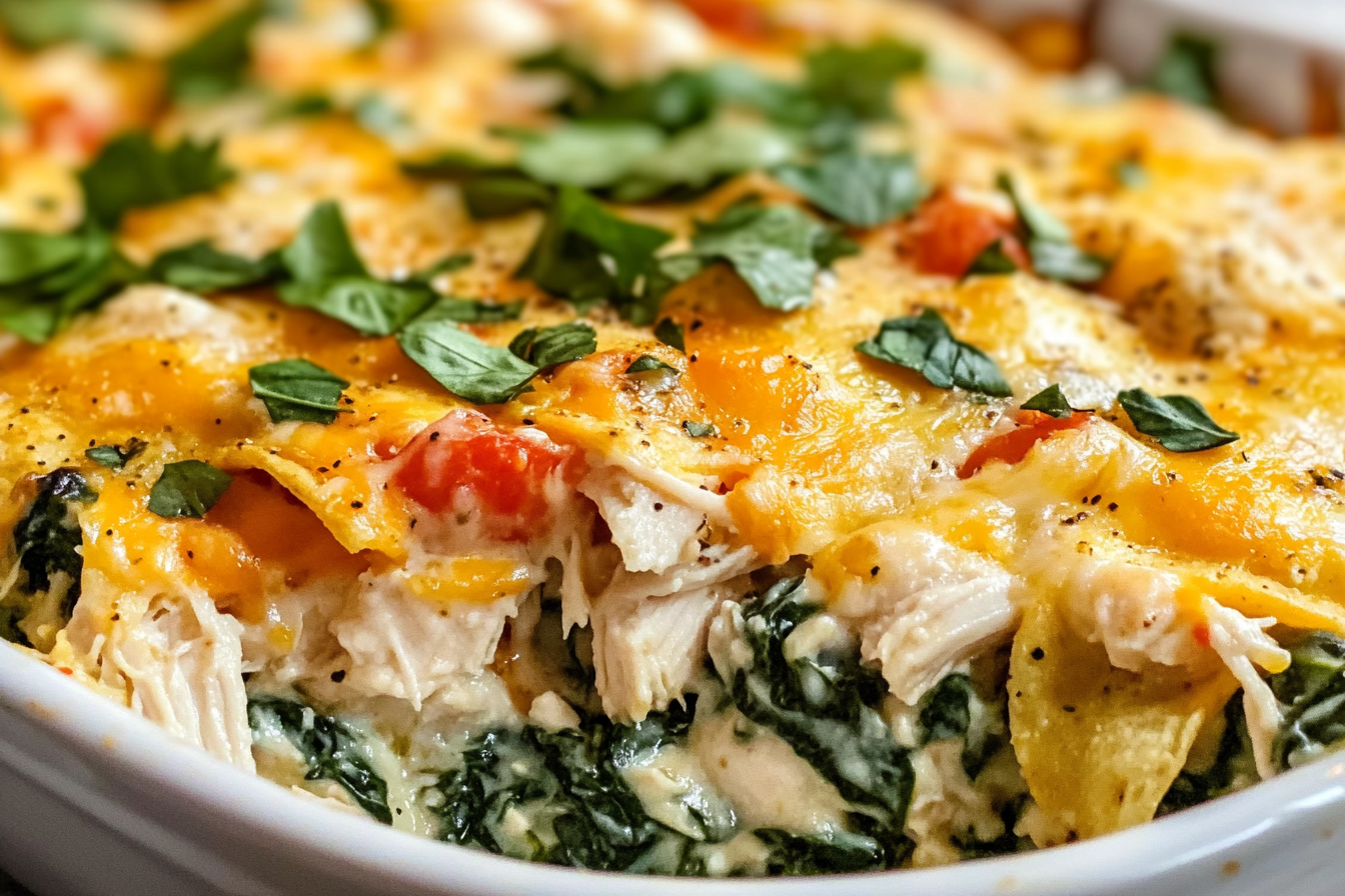 Cheesy Chicken Tortilla Casserole