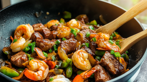 steak and shrimp stir-fry