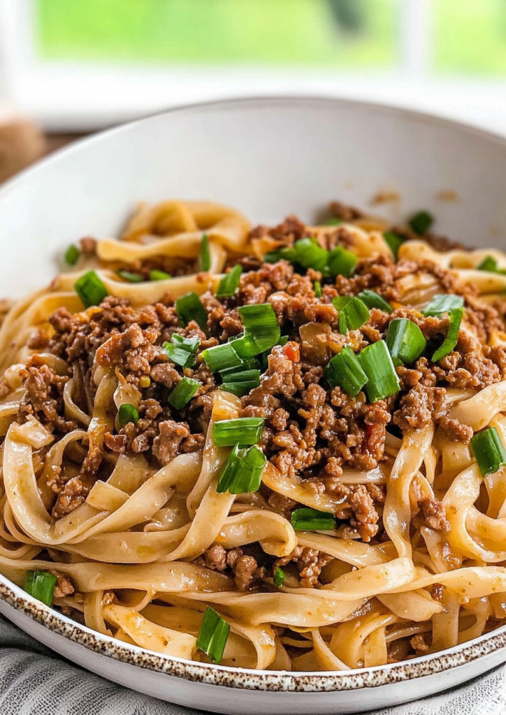 Mongolian Ground Beef Noodles