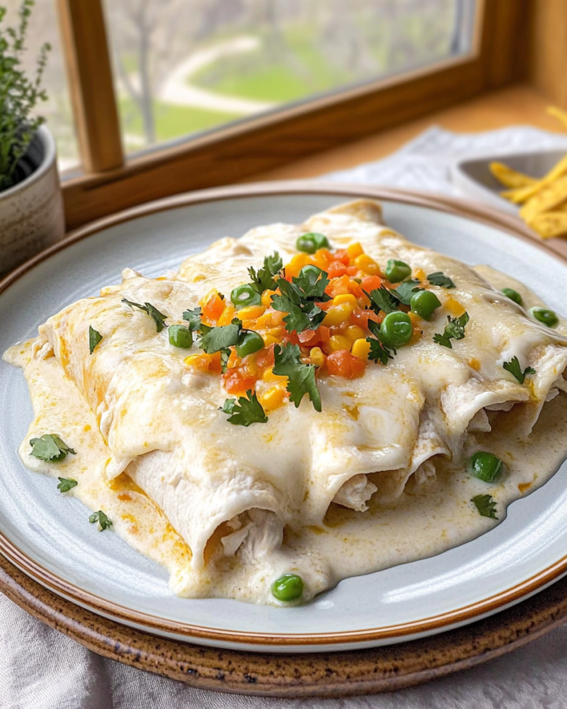 Creamy White Chicken Enchiladas
