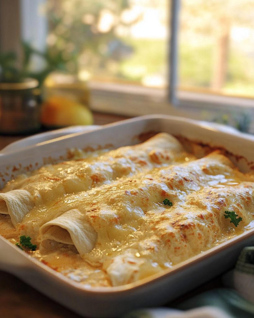 Creamy White Chicken Enchiladas