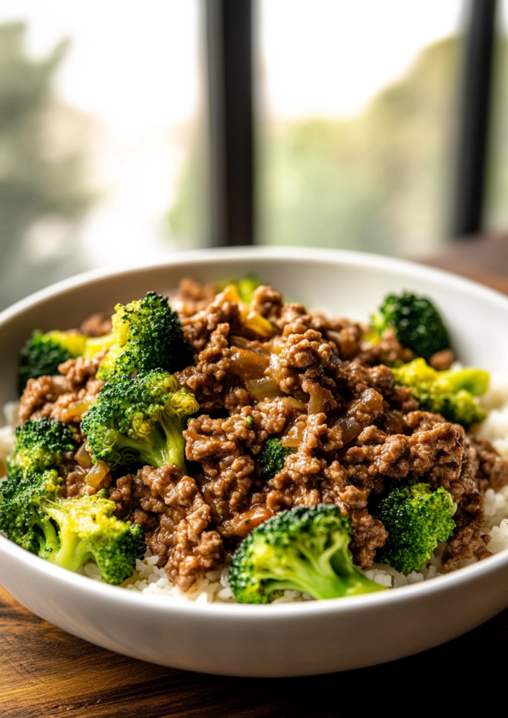 ground beef and broccoli
