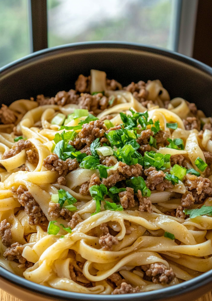 Mongolian Ground Beef Noodles