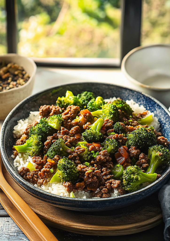 ground beef and broccoli