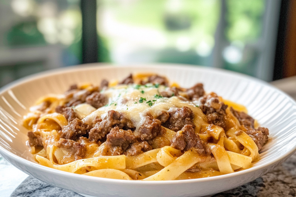 garlic butter beef pasta
