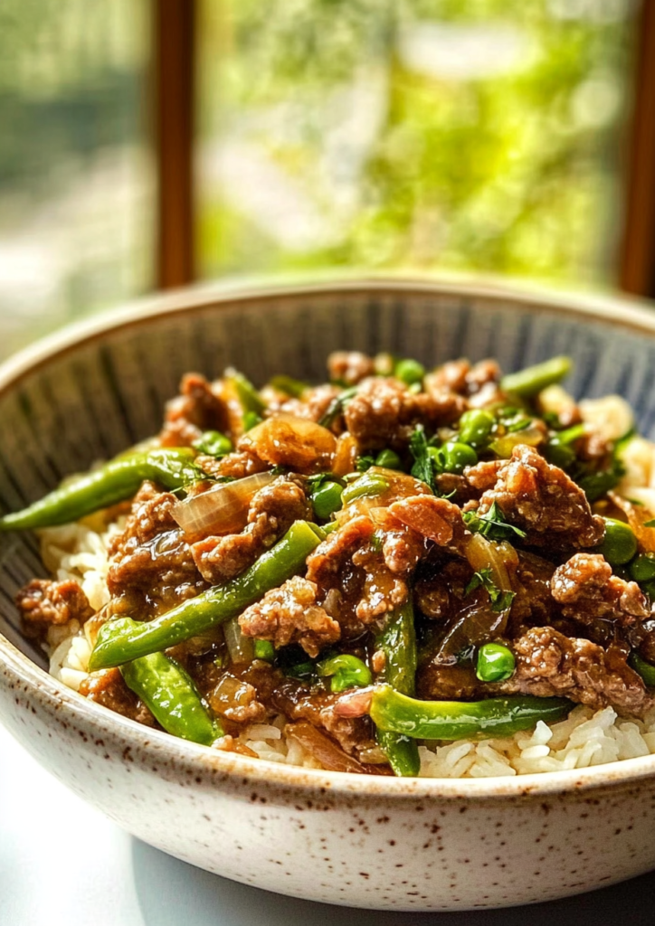 Honey garlic ground beef stir-fry