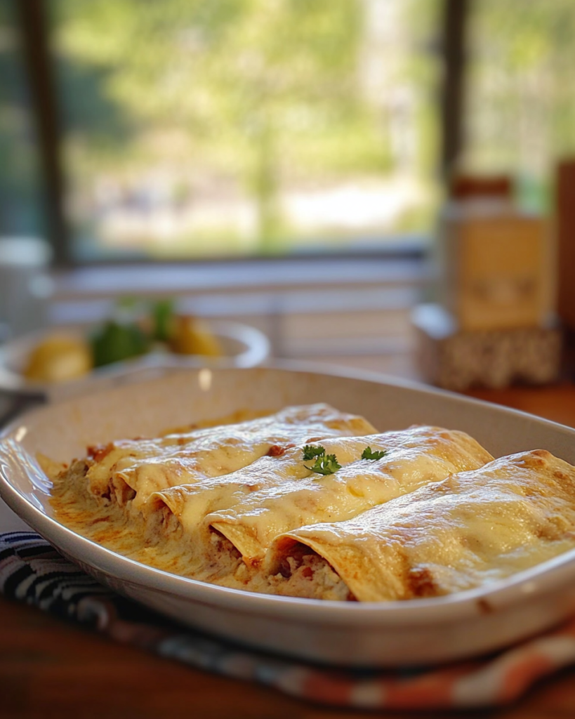 Creamy White Chicken Enchiladas