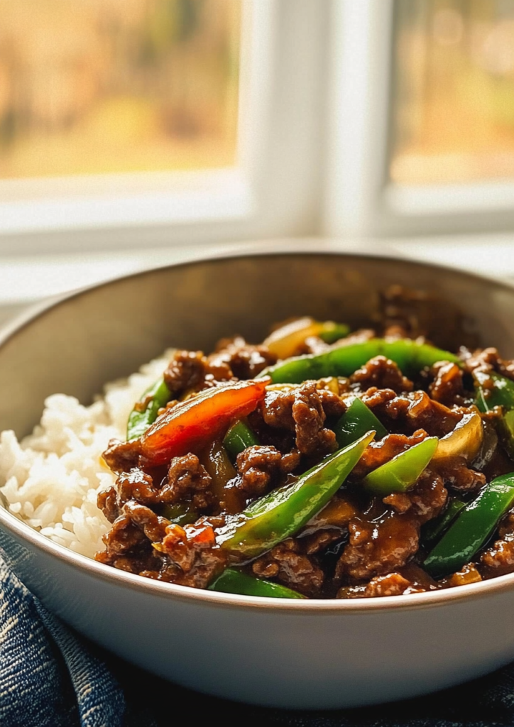 Honey garlic ground beef stir-fry