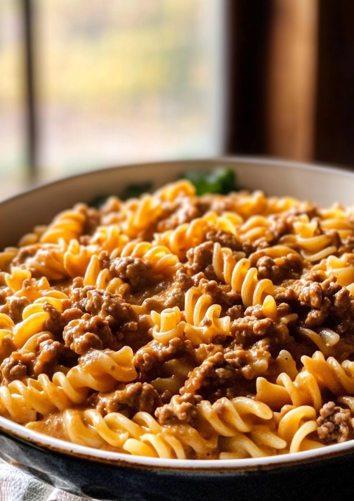 creamy ground beef pasta