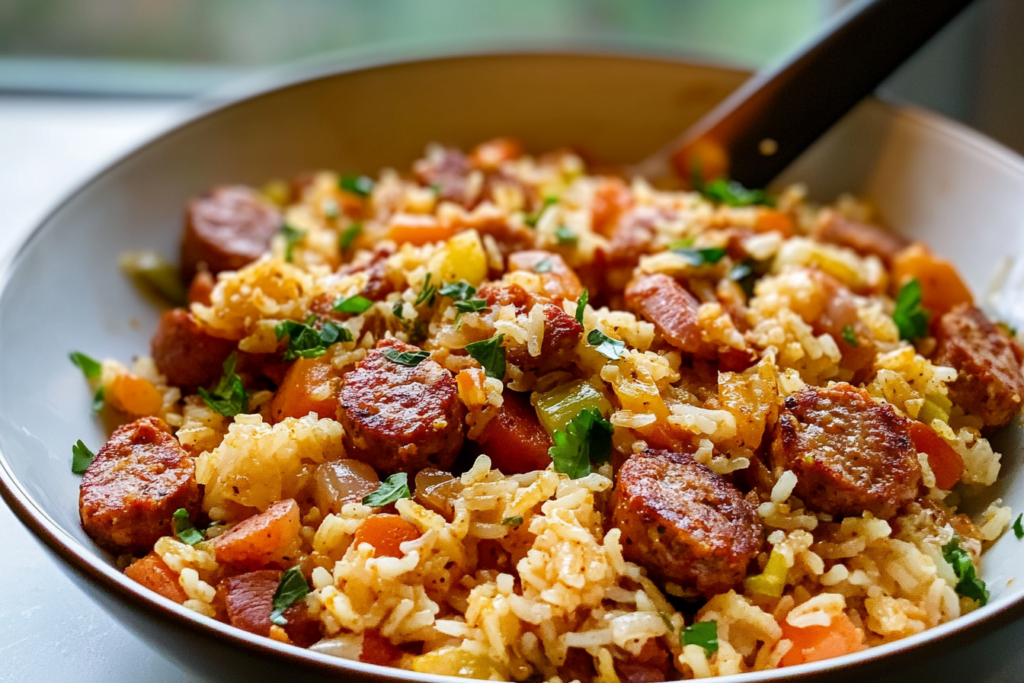 Crockpot Cajun Sausage and Rice