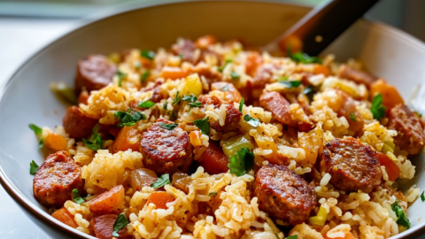 Crockpot Cajun Sausage and Rice