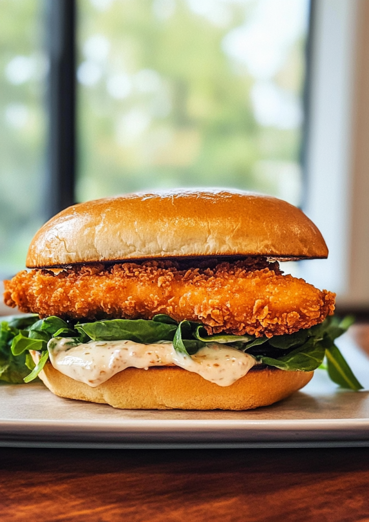 Crispy Chicken Sandwich with Garlic Mayo