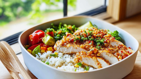 Lunch Box Rice and Chicken Bowls
