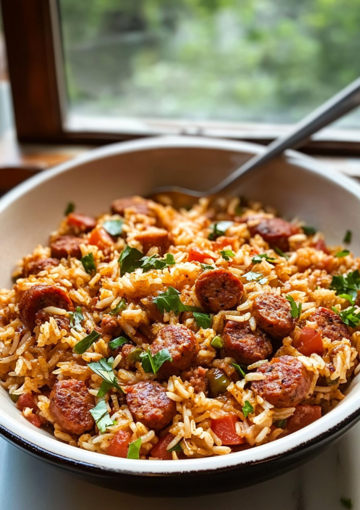 Crockpot Cajun Sausage and Rice