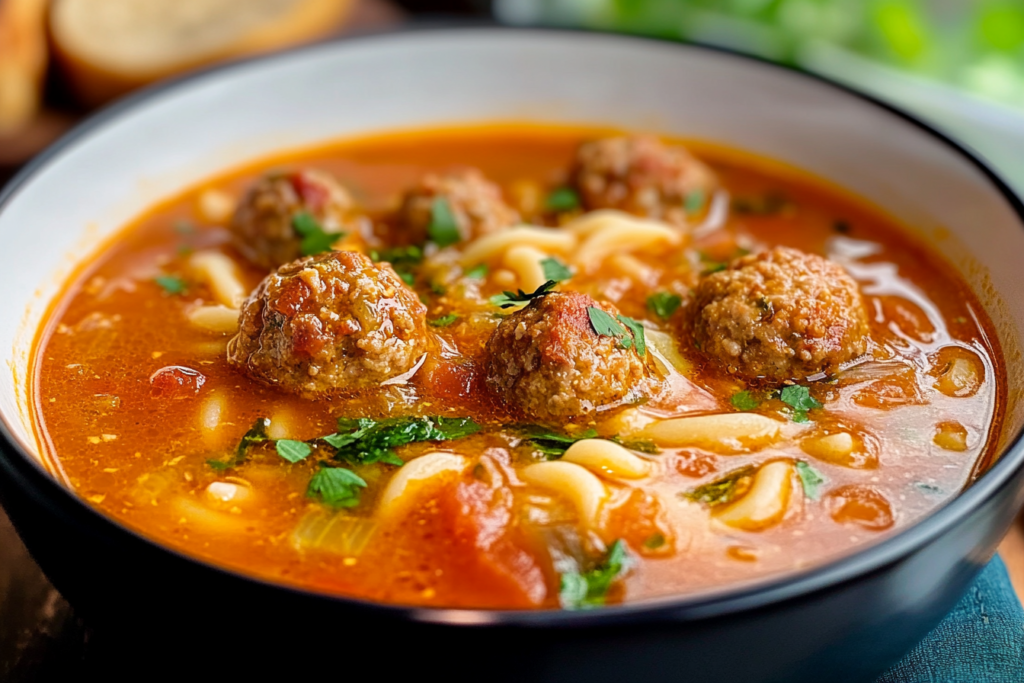 Italian meatball soup