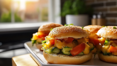 Mini bagel sandwiches