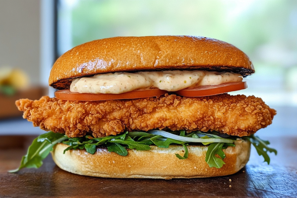Crispy Chicken Sandwich with Garlic Mayo