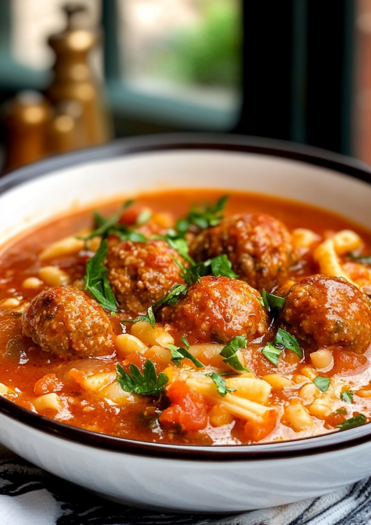 Italian meatball soup