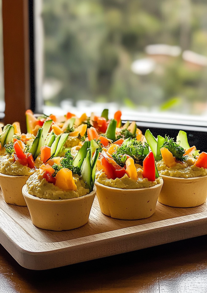 veggie cups with hummus