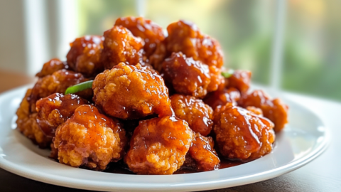 Baked Honey BBQ Popcorn Chicken