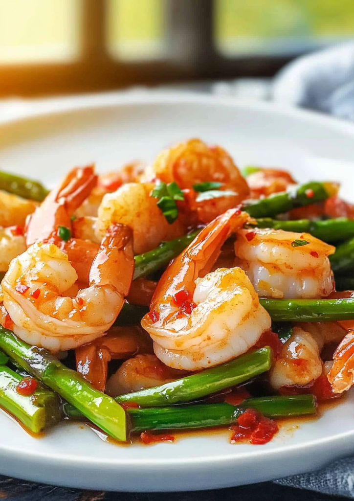 Sweet Chili Shrimp with Asparagus