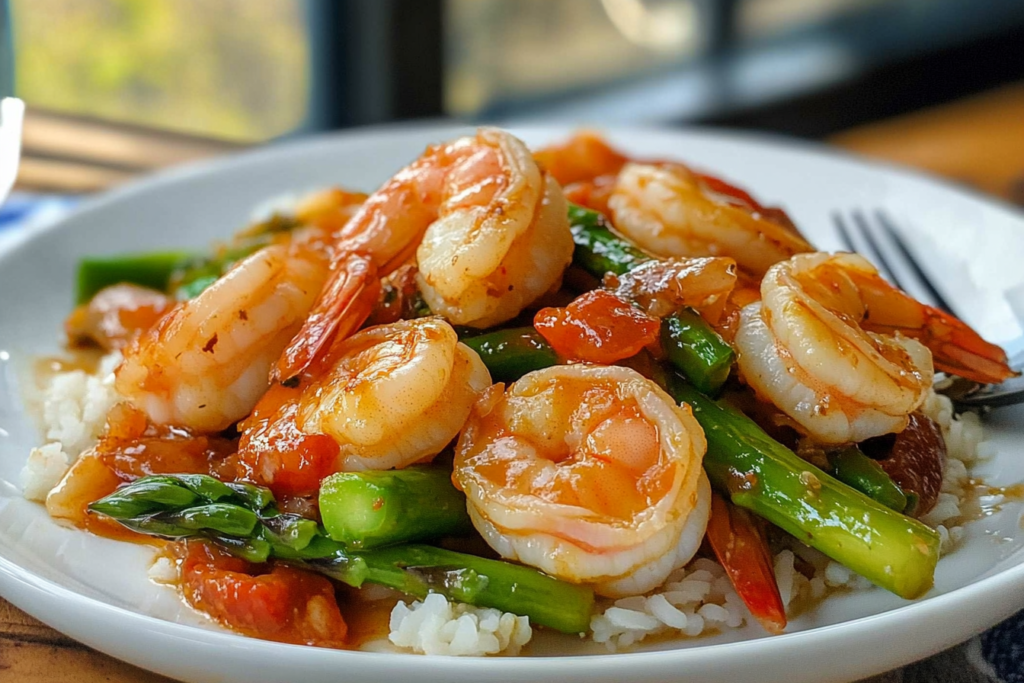 Sweet Chili Shrimp with Asparagus