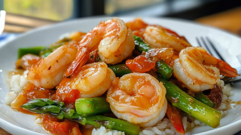 Sweet Chili Shrimp with Asparagus
