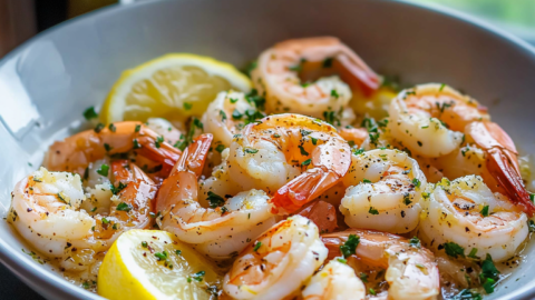 Crockpot Lemon Garlic Shrimp