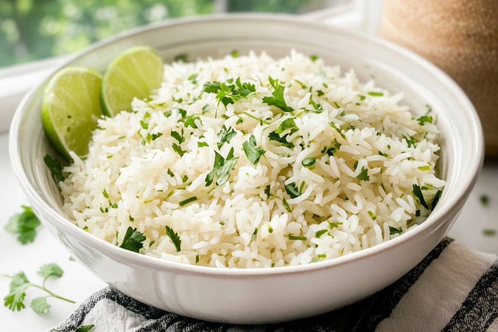 Cilantro Lime Rice in Rice Cooker