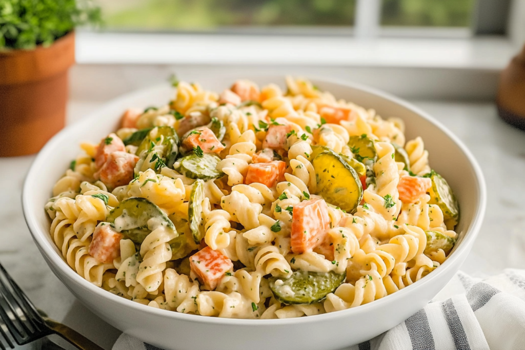 Dill Pickle Pasta Salad