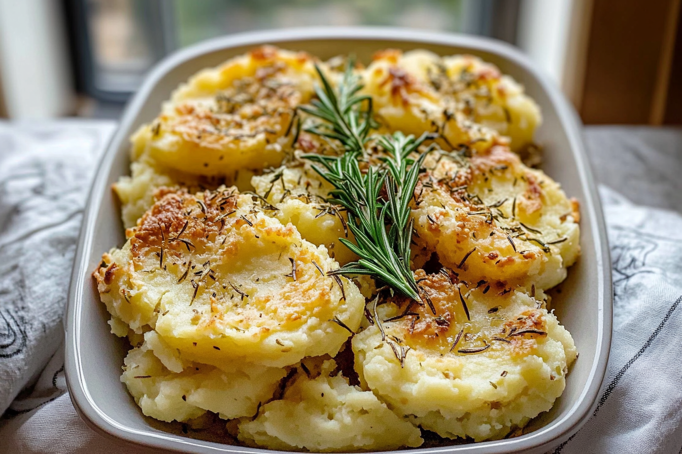 Rosemary garlic smashed potatoes